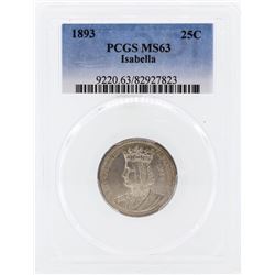 1893 Isabella Commemorative Quarter PCGS MS63