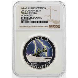 2015 Canada $20 Weather Phenomenon Colorized Silver Coin NGC PF68 Ultra Cameo