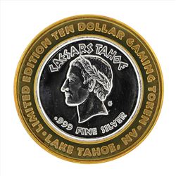 .999 Silver Caesars Tahoe $10 Casino Gaming Token Limited Edition