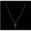 Image 2 : 14-18KT White Gold 0.25ctw Diamond Cross Pendant with Chain