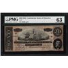 Image 1 : 1864 $20 Confederate States of America Note PMG Choice Uncirculated 63