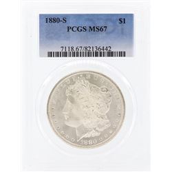 1880-S $1 Morgan Silver Dollar Coin PCGS MS67