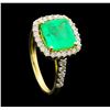 Image 4 : 14KT Yellow Gold 2.80ct Emerald and Diamond Ring