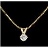Image 1 : 14KT Yellow Gold 0.40ct Diamond Pendant with Chain