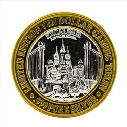 .999 Silver Excalibur Las Vegas $10 Casino Gaming Token Limited Edition