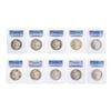 Image 1 : Lot of (10) 1881-S $1 Morgan Silver Dollar Coins PCGS MS64
