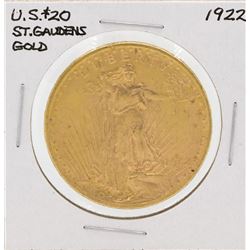 1922 $20 St. Gaudens Double Eagle Gold Coin