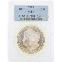 1881-S $1 Morgan Silver Dollar Coin PCGS MS64