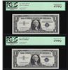 Image 1 : (2) Sequential 1957 $1 Silver Certificate STAR Notes PCGS Superb Gem New 67PPQ