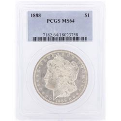 1888 $1 Morgan Silver Dollar Coin PCGS MS64