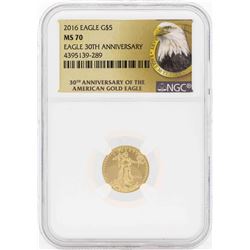2016 $5 American Gold Eagle Coin NGC MS70