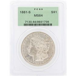1881-S $1 Morgan Silver Dollar Coin PCGS MS64
