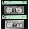 Image 1 : (2) Sequential 1957 $1 Silver Certificate STAR Notes PCGS Superb Gem New 67PPQ