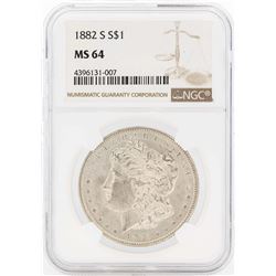 1882-S $1 Morgan Silver Dollar Coin NGC MS64