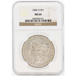 1884-O $1 Morgan Silver Dollar Coin NGC MS64