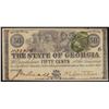 Image 1 : 1863 Fifty Cents The State of Georgia Obsolete Note