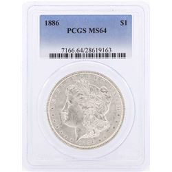 1886 $1 Morgan Silver Dollar Coin PCGS MS64