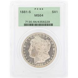1881-S $1 Morgan Silver Dollar Coin PCGS MS64