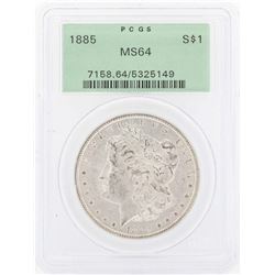 1885 $1 Morgan Silver Dollar Coin PCGS MS64