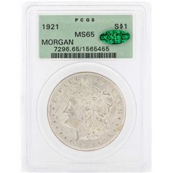 1921 $1 Morgan Silver Dollar Coin PCGS MS65 CAC