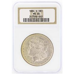1884-O $1 Morgan Silver Dollar Coin NGC MS64