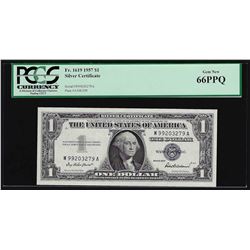1957 $1 Silver Certificate Note PCGS Gem New 66PPQ