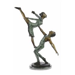 17 LBS Ballerina Piece Bronze sculpture on marble base (25"X26")