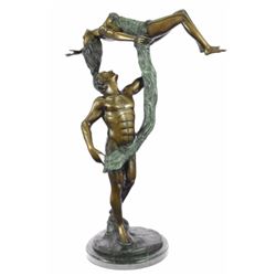 25 LBS Ballerina Dancer Bronze Sculpture on marble base (27"X20")