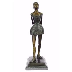 12 LBS Tribute To Degas Little Ballerina Bronze Sculpture (21"X8")