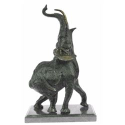 15 LBS Bronze Sculpture Asian Elephant Japanese Figure (17"X10")