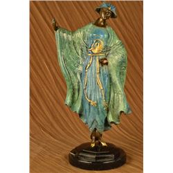 12 LBS Special Patina Rare Japanese Style High Class Woman Bronze Sculpture (19"X10")