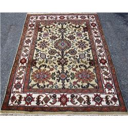 Earth tone Handmade lush pile Meshg-Abad design Rug