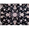 Image 2 : Lustrous Rare Ebony Color Background Part Silk Persian-Pak Kashan Rug