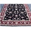 Image 3 : Lustrous Rare Ebony Color Background Part Silk Persian-Pak Kashan Rug