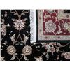 Image 5 : Lustrous Rare Ebony Color Background Part Silk Persian-Pak Kashan Rug