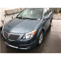2007 PONTIAC VIBE, 4 DOOR SW, GREY, VIN # 5Y2SL65887Z422086
