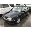 Image 1 : 2002 VOLKSWAGEN CABRIO, 2 DOOR CONV, BLACK, VIN # 3VWCC21V32M810794