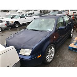 2001 VOLKSWAGEN BORA WOLFSBURG EDITION, 4 DR, BLUE, VIN # 3VWSK29M91M120430