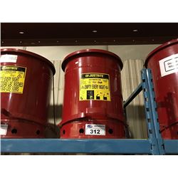 SMALL RED JUSTRITE OILY WASTE CAN