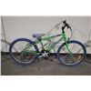 Image 2 : 3 BIKES: RED SUPERCYCLE FULL SUSPENSION MOUNTAIN BIKE, GREEN RALEIGH MOUNTAIN BIKE & BLACK