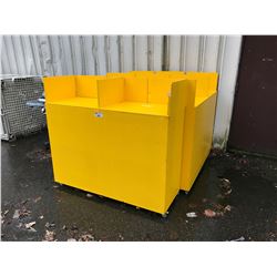 4 YELLOW MOBILE STORAGE SHELFS