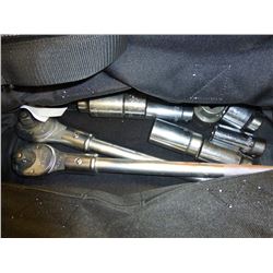 Husky Tool Bag w/ Westward Tools (2) large rachets, & (8) Large sockets