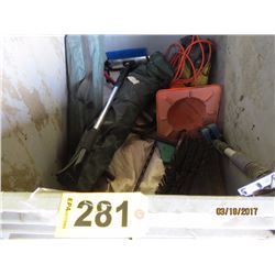 Plastic Wheeled Tub - lawn chairs, pylons, extension cords