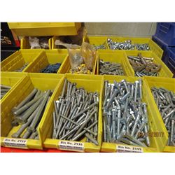 Storage Bins w/ Misc screws, bolts, etc