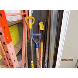 Broom, Sledge Hammer, Jack, Shovel, Tar Paper, Fiber Glass Angles