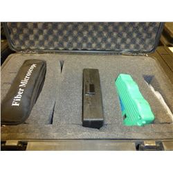 JDSU 5000i Fiber Optic Scope w/ fiber cleaning supplies in a soft carrying bag