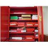 Image 1 : Hilti Overhead Wall Mounted Cabinet w/ (7) Boxes & (7) Storage bins  filed w/ misc hilti material (I