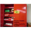 Image 2 : Hilti Overhead Wall Mounted Cabinet w/ (7) Boxes & (7) Storage bins  filed w/ misc hilti material (I