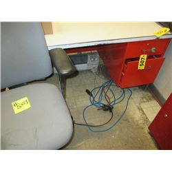 Metal Desk &  Metal Cabinet on castors