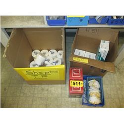 (4) Boxes - plastic gloves, face masks, ear plugs, toilet paper